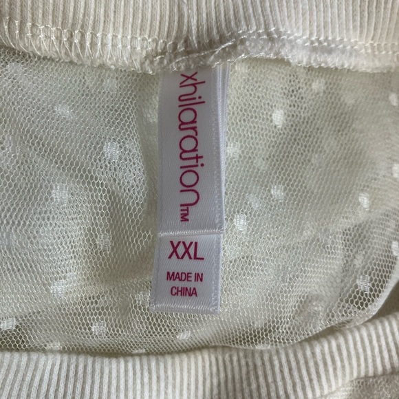Xhilaration Ivory Sheer Polka Dot Top - Picture 8 of 10